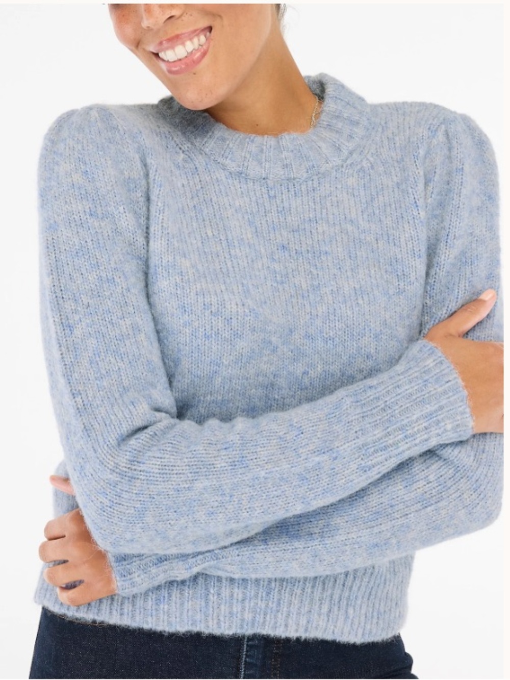 J. Crew Fuzzy puff-sleeve sweater